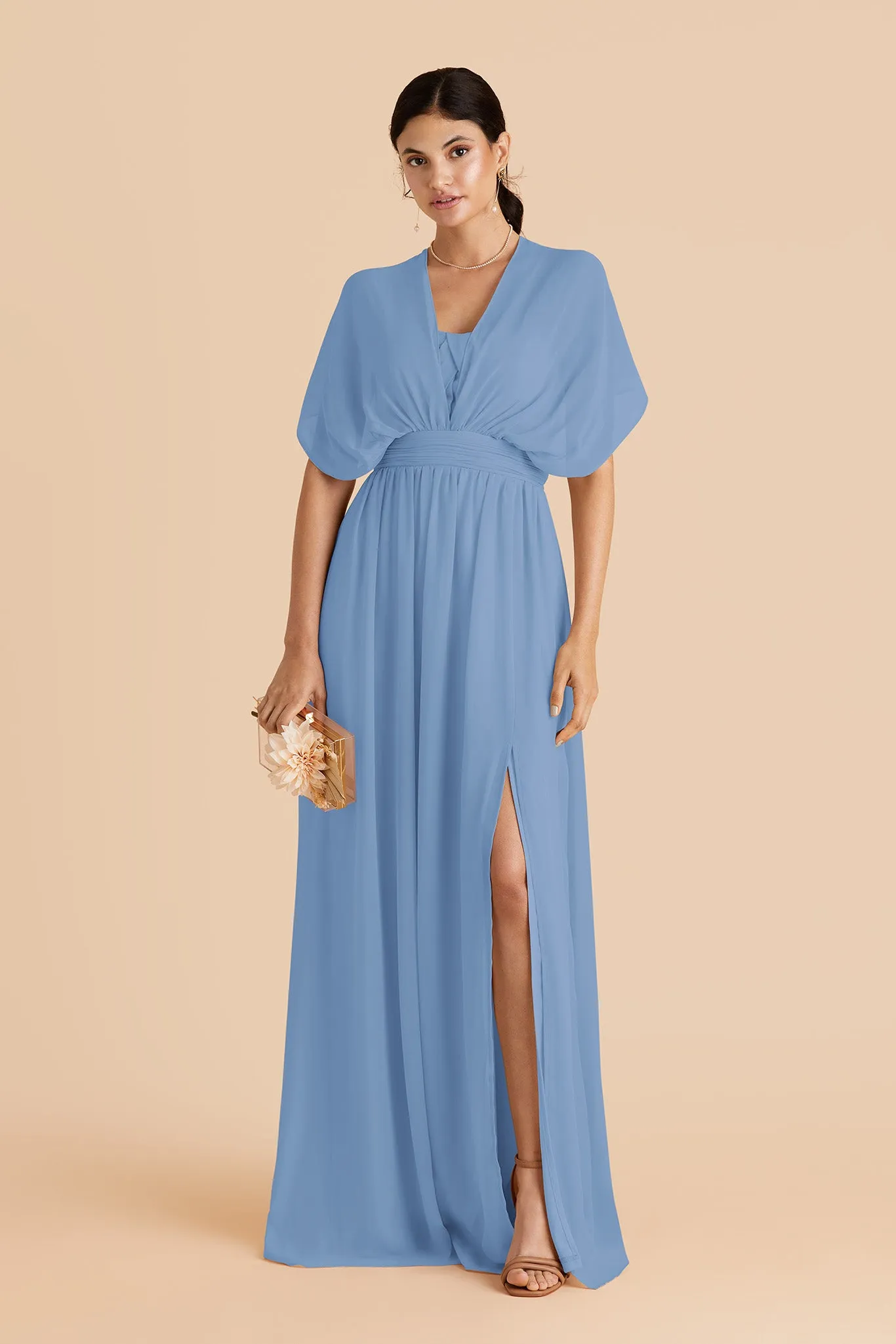 Grace Chiffon Dress Slit - Bluebell sold by Birdy Grey