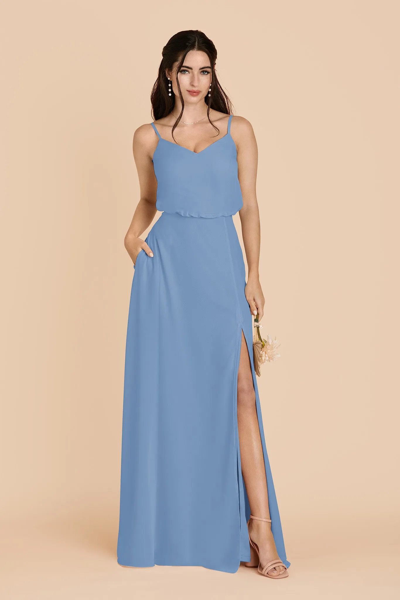 Gwennie Chiffon Dress Slit - Bluebell sold by Birdy Grey product image thumbnail 3