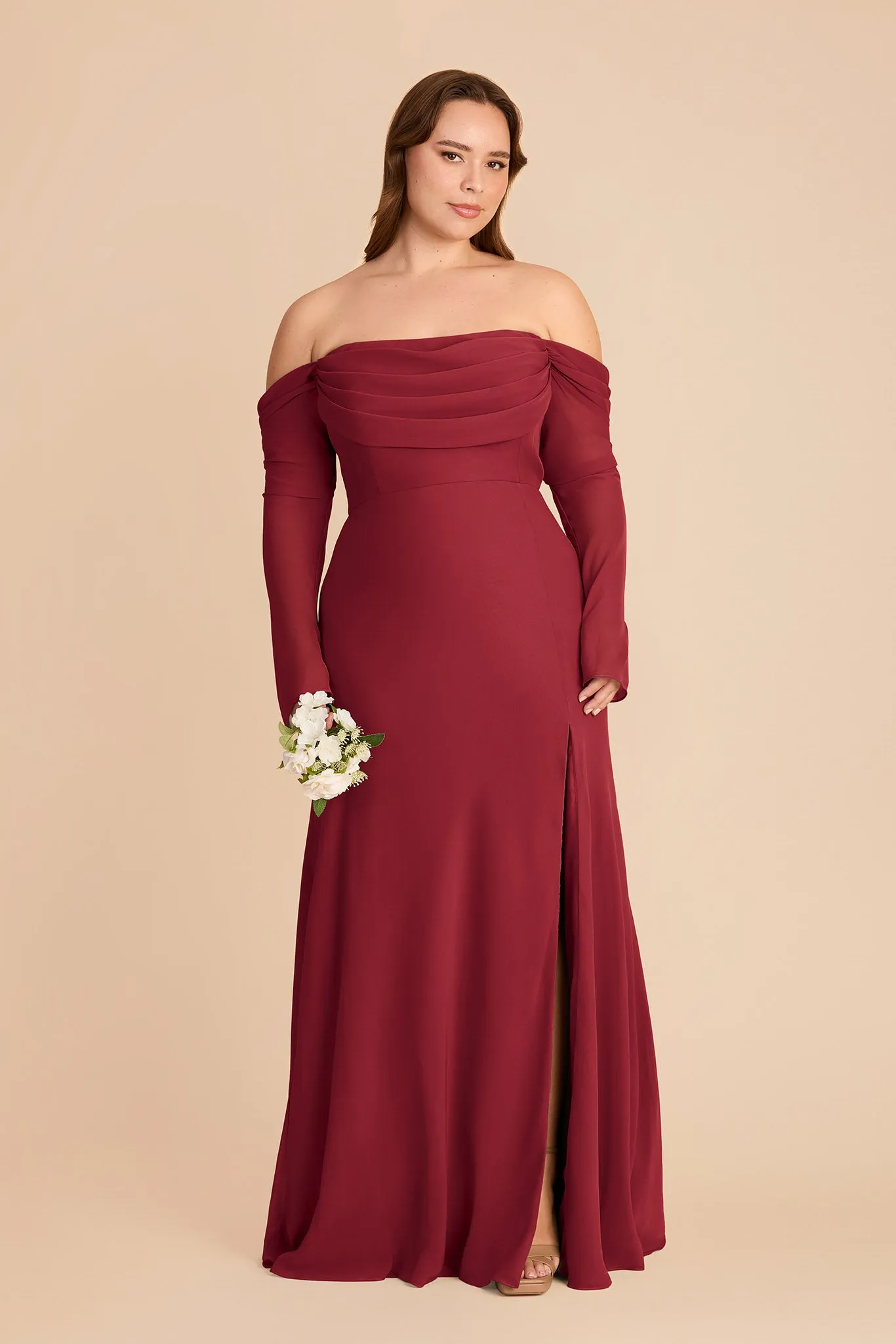 Maya Chiffon Dress - Burgundy sold by Birdy Grey product image thumbnail 2