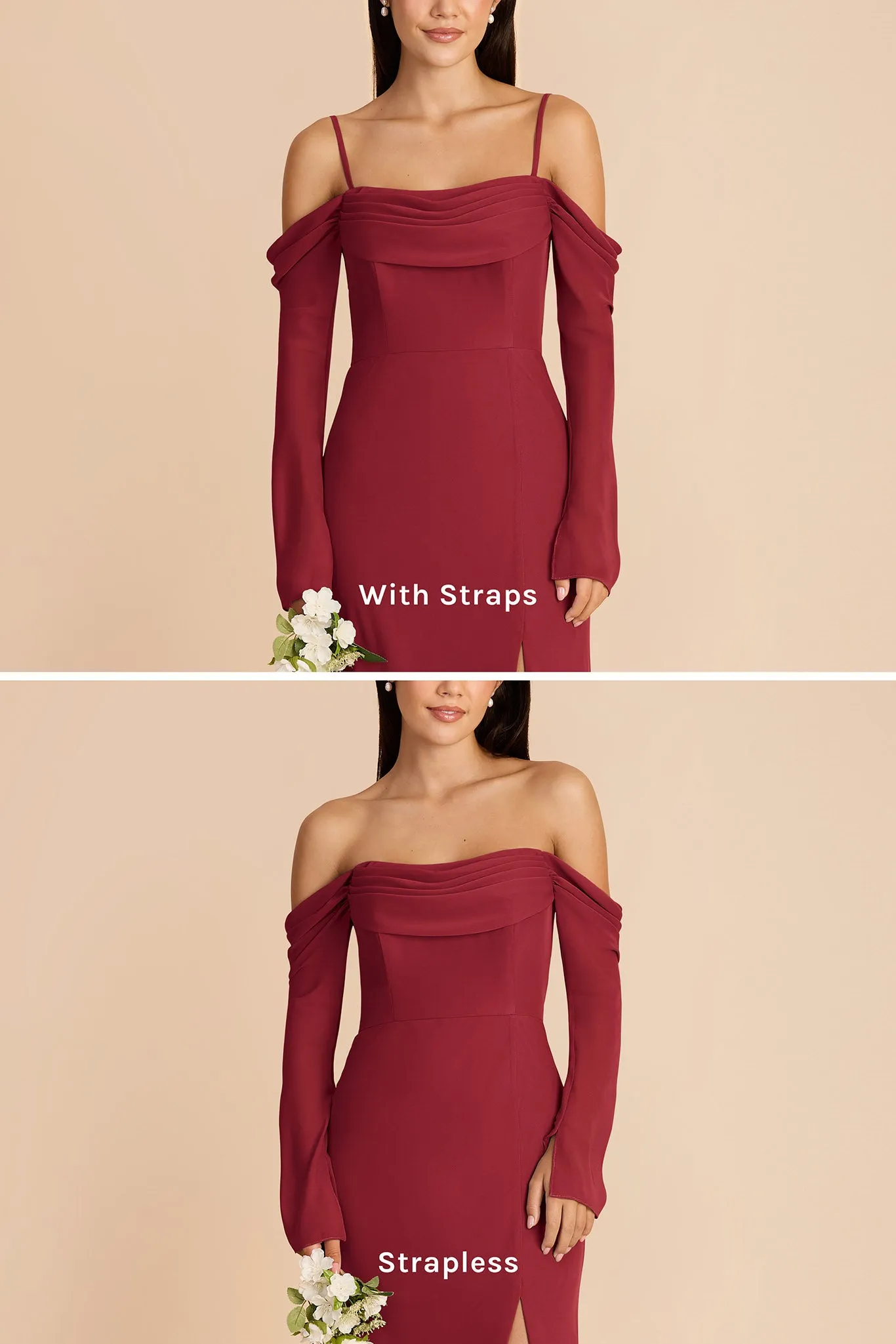 Maya Chiffon Dress - Burgundy sold by Birdy Grey product image thumbnail 3