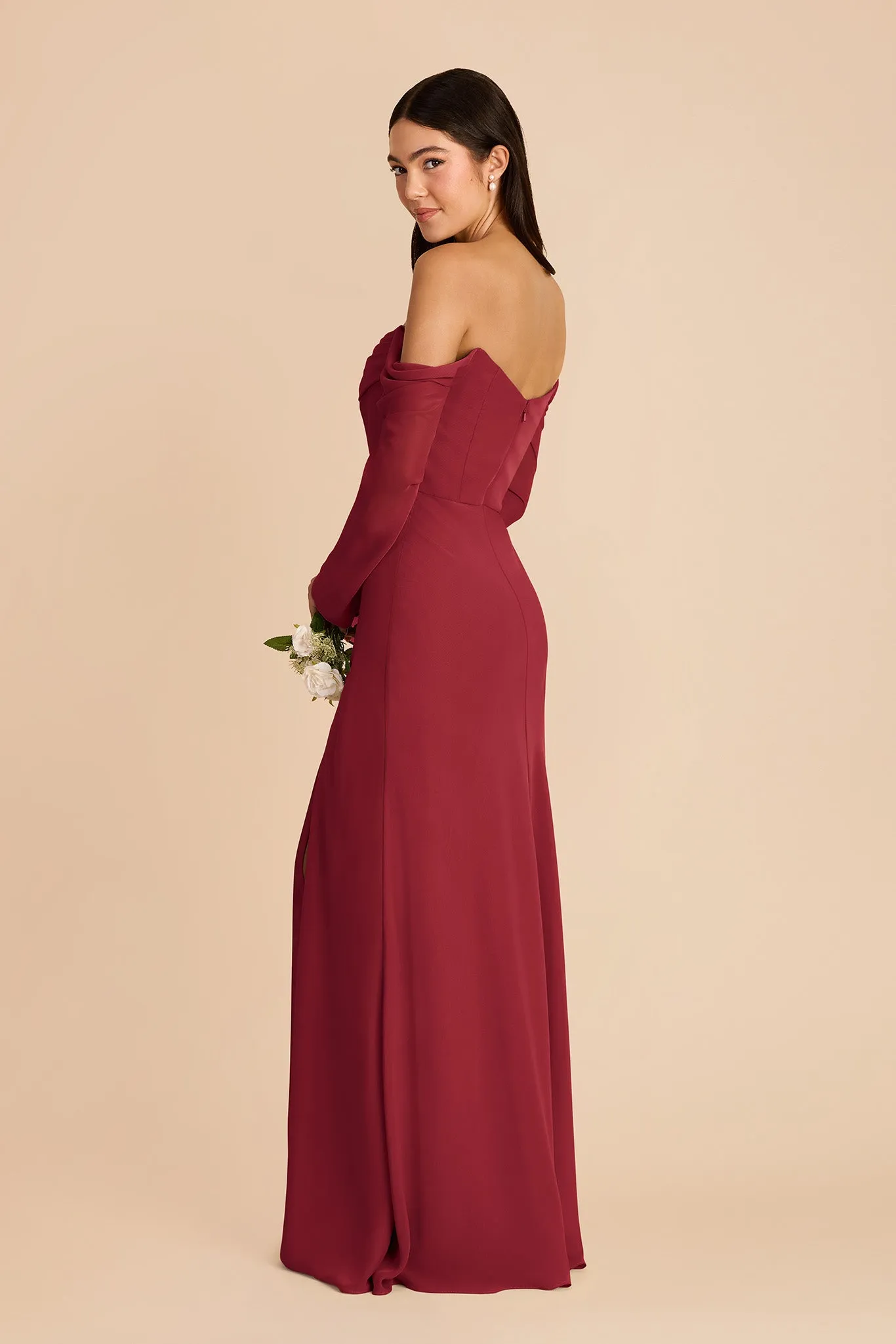 Maya Chiffon Dress - Burgundy sold by Birdy Grey product image thumbnail 4