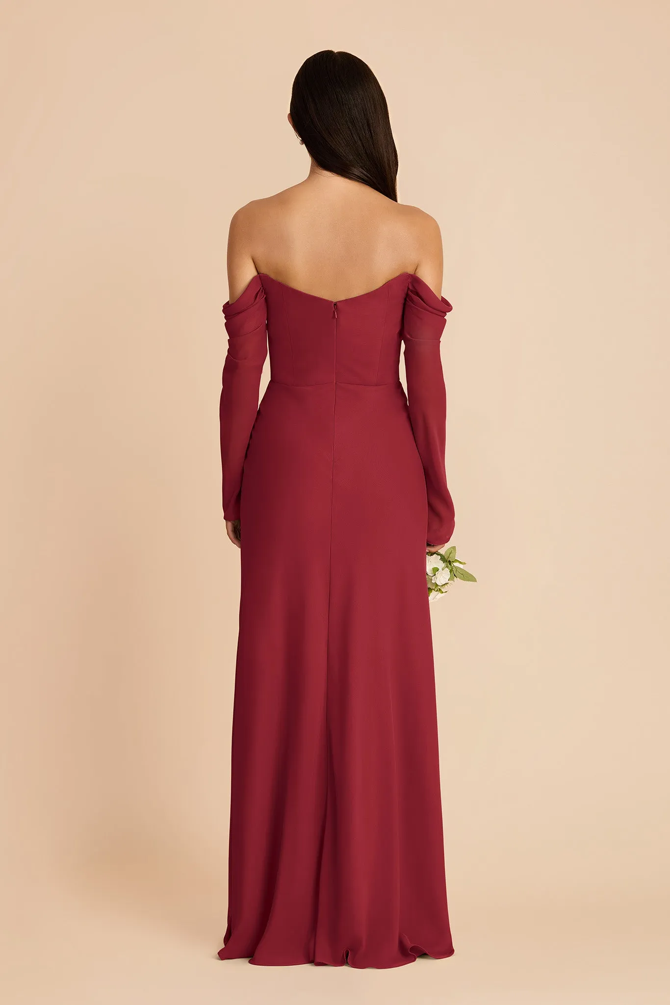 Maya Chiffon Dress - Burgundy sold by Birdy Grey product image thumbnail 5