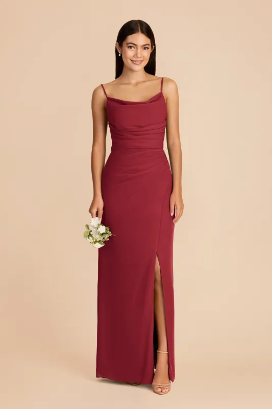 Lydia Chiffon Dress - Burgundy made by Birdy Grey