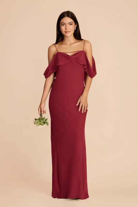 Janice Chiffon Dress - Burgundy made by Birdy Grey