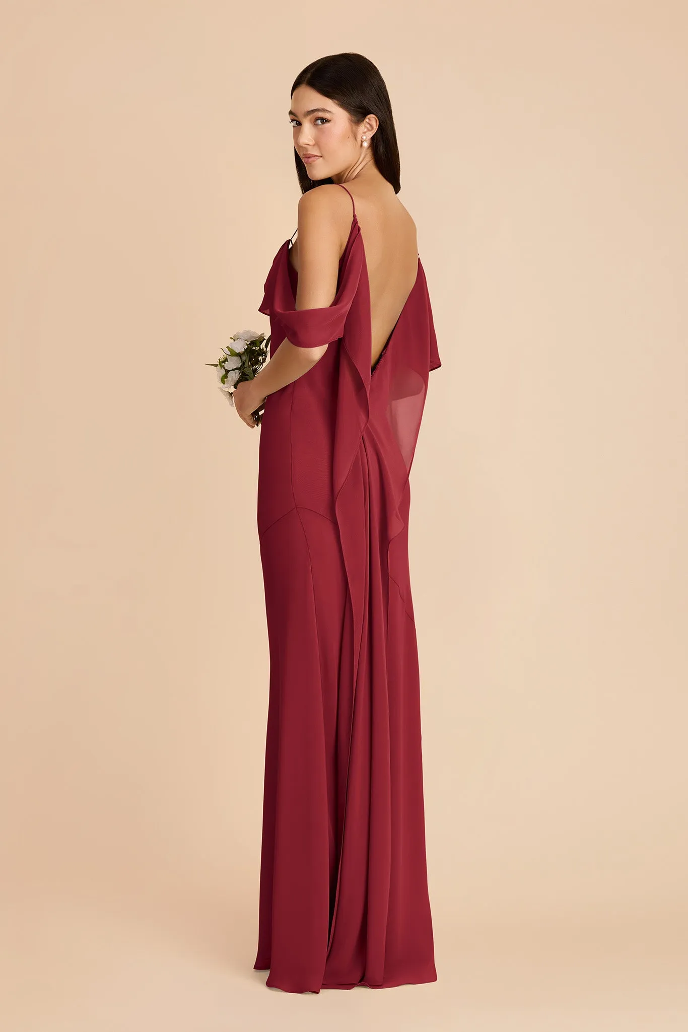 Janice Chiffon Dress - Burgundy sold by Birdy Grey product image thumbnail 5