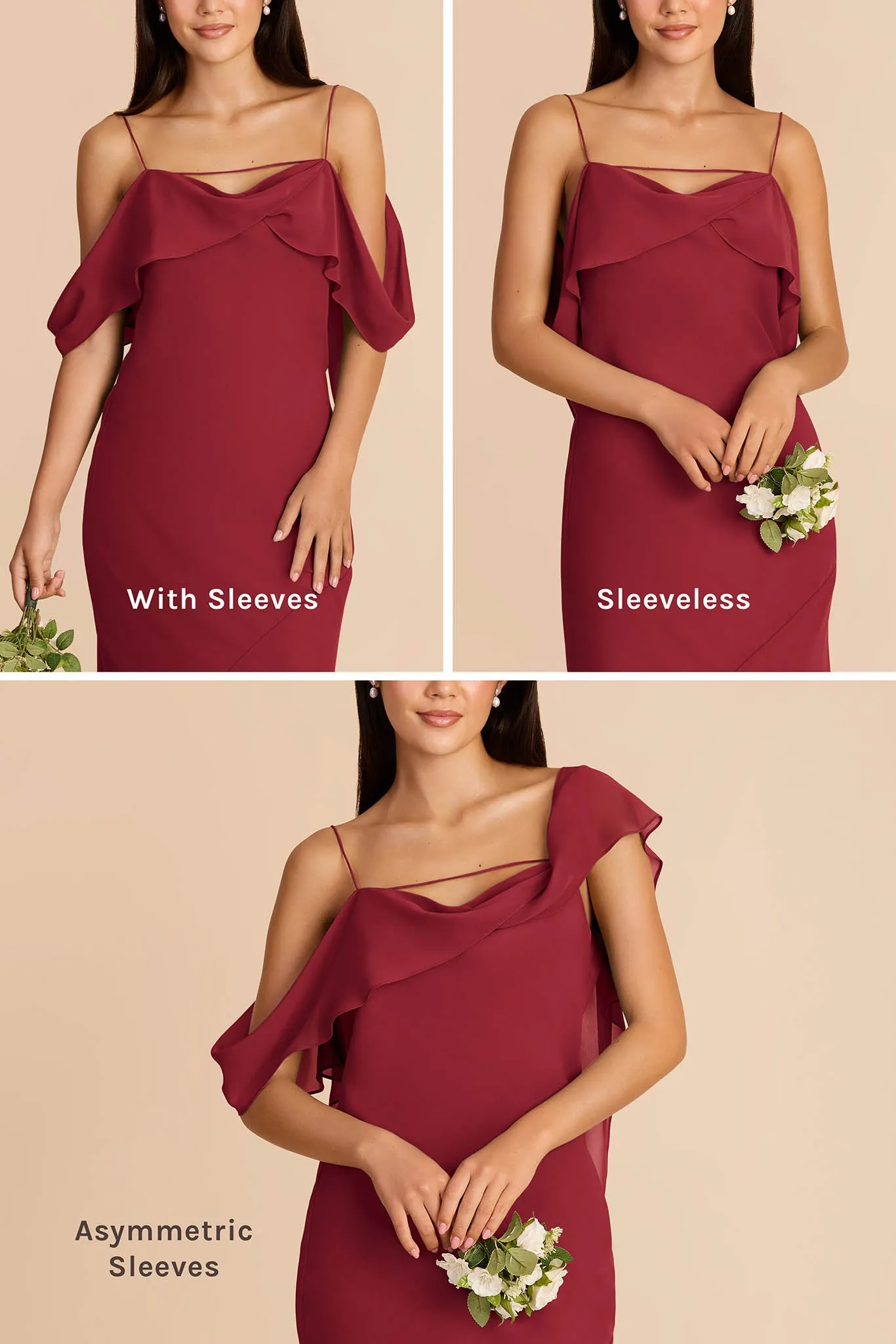 Janice Chiffon Dress - Burgundy sold by Birdy Grey product image thumbnail 4
