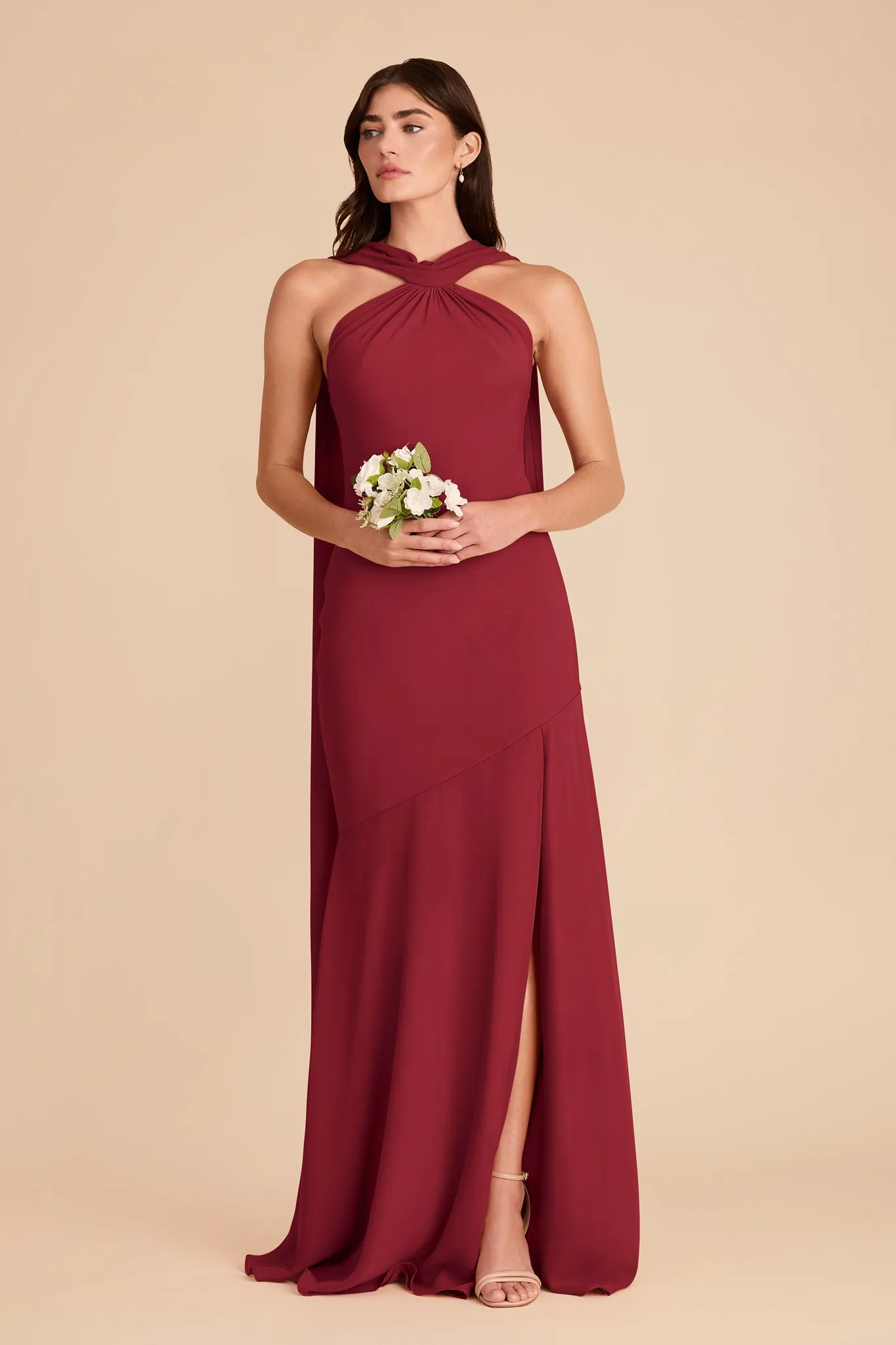 Eileen Chiffon Dress - Burgundy sold by Birdy Grey product image thumbnail 4