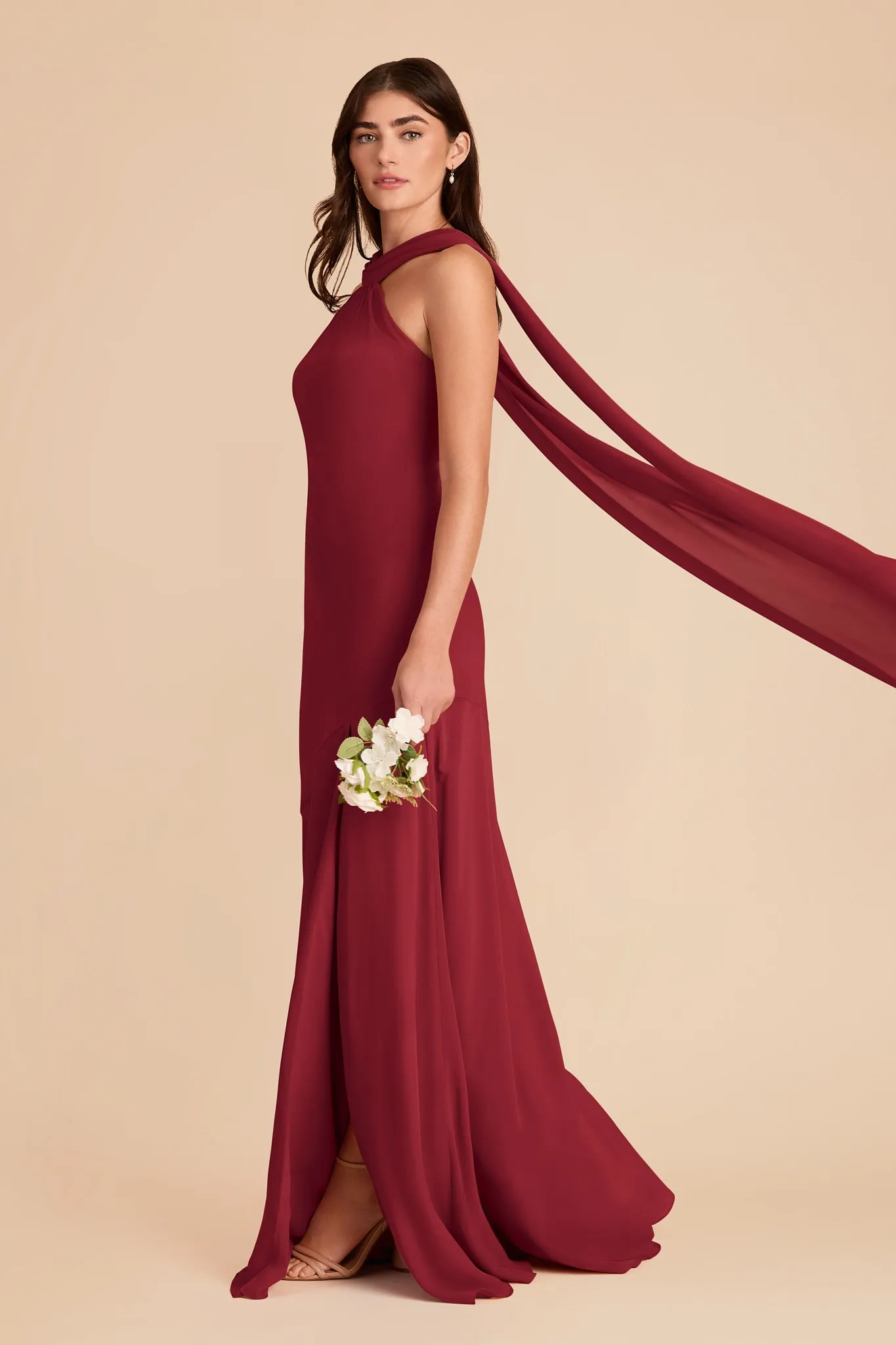 Eileen Chiffon Dress - Burgundy sold by Birdy Grey product image thumbnail 3