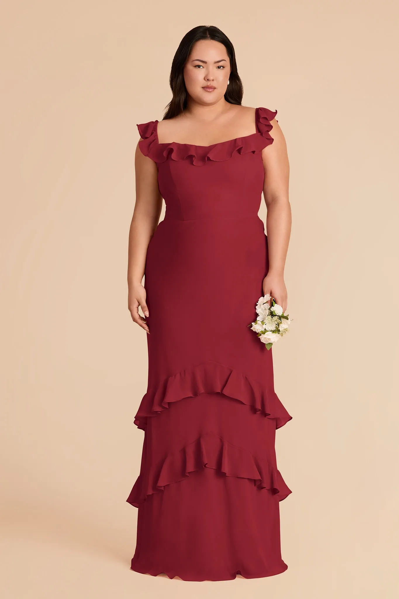 Luna Chiffon Dress - Burgundy sold by Birdy Grey product image thumbnail 2