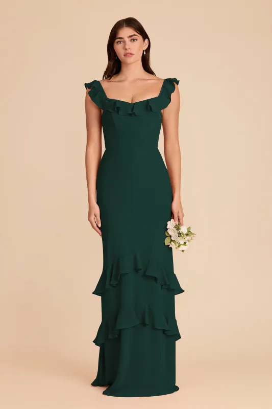 Luna Chiffon Dress - Emerald made by Birdy Grey