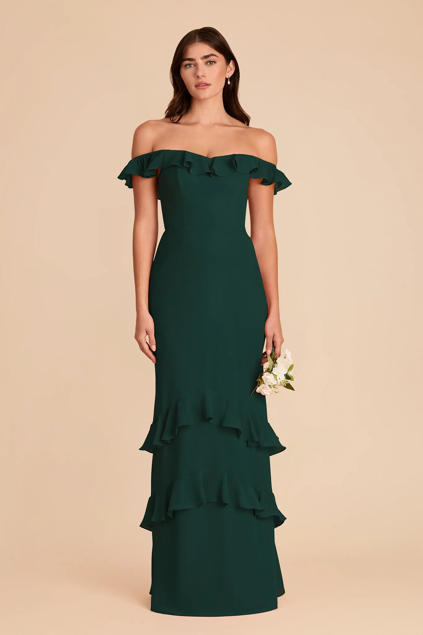 Luna Chiffon Dress - Emerald sold by Birdy Grey product image thumbnail 5