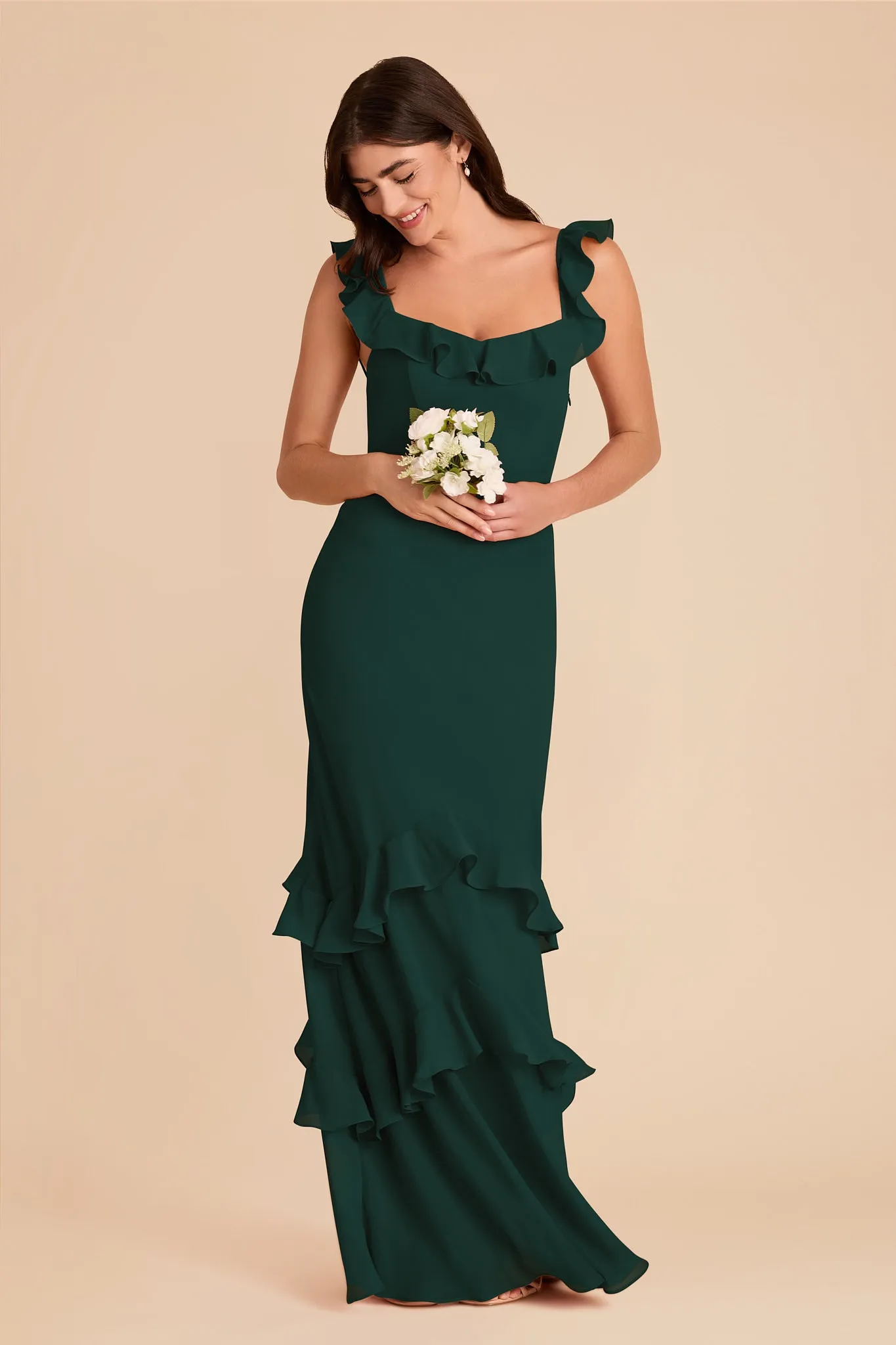 Luna Chiffon Dress - Emerald sold by Birdy Grey product image thumbnail 4