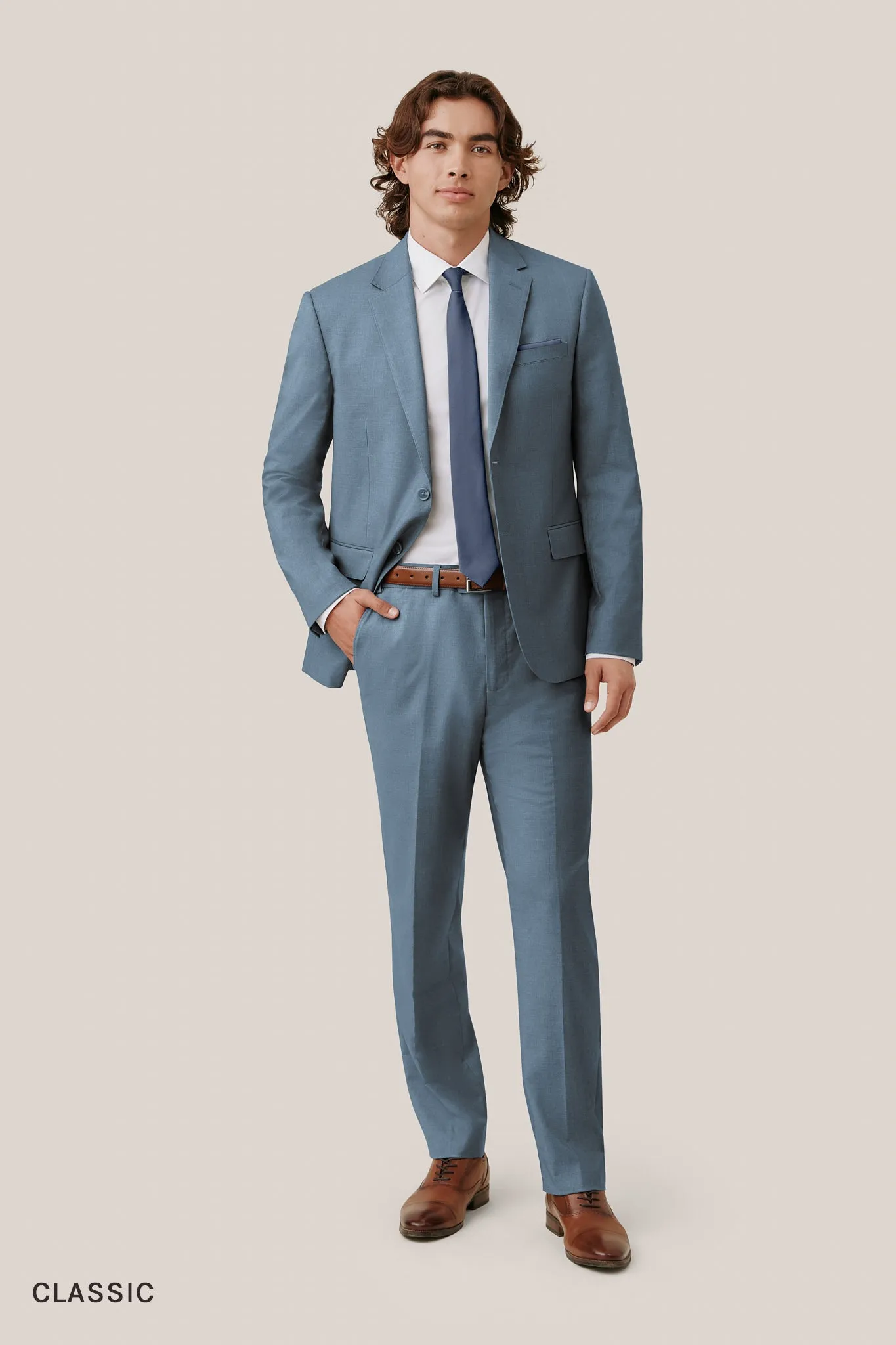 Taylor Suit Pants - Heathered French Blue sold by Birdy Grey product image thumbnail 5