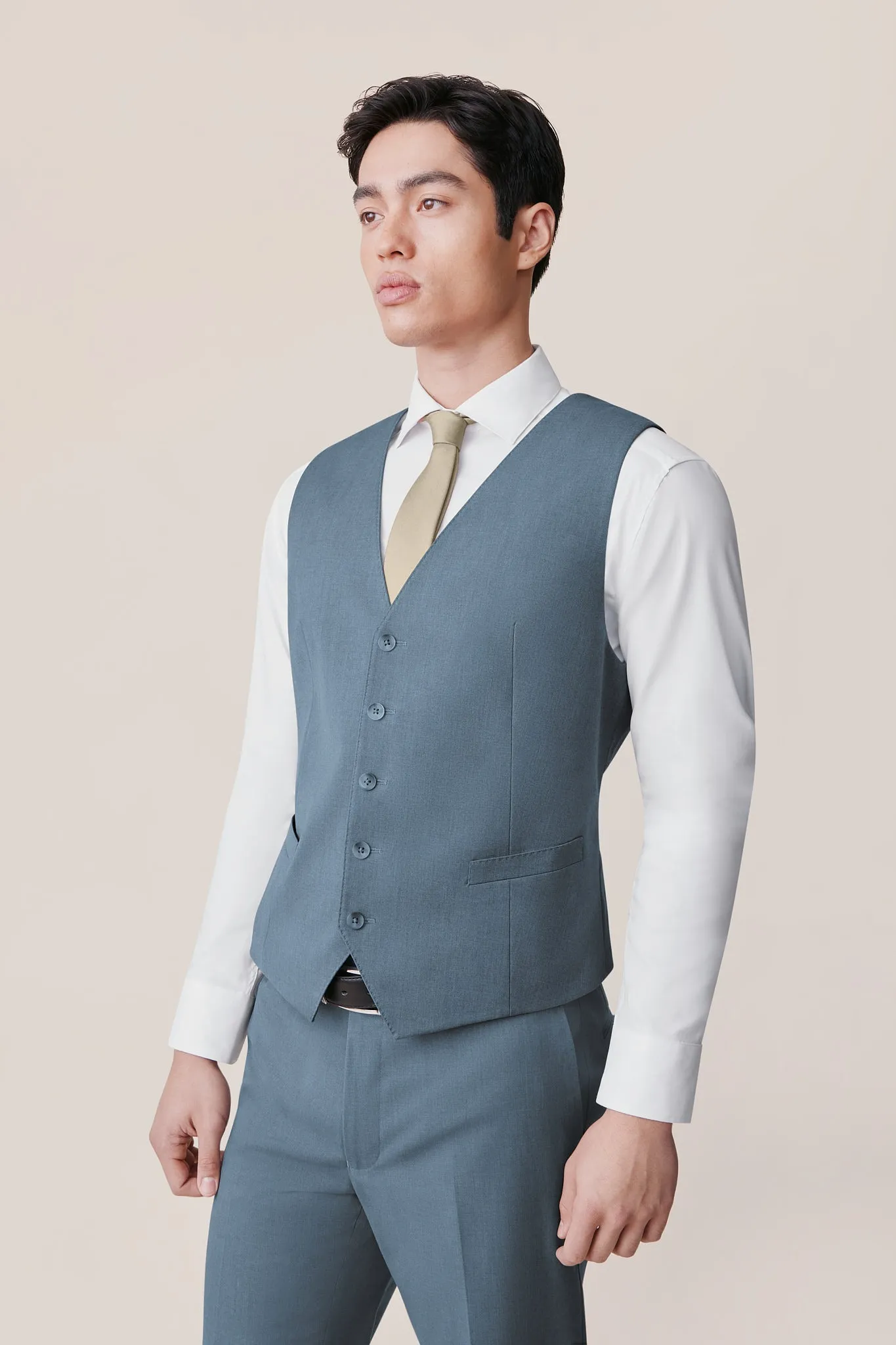 Josh Vest - Heathered French Blue sold by Birdy Grey