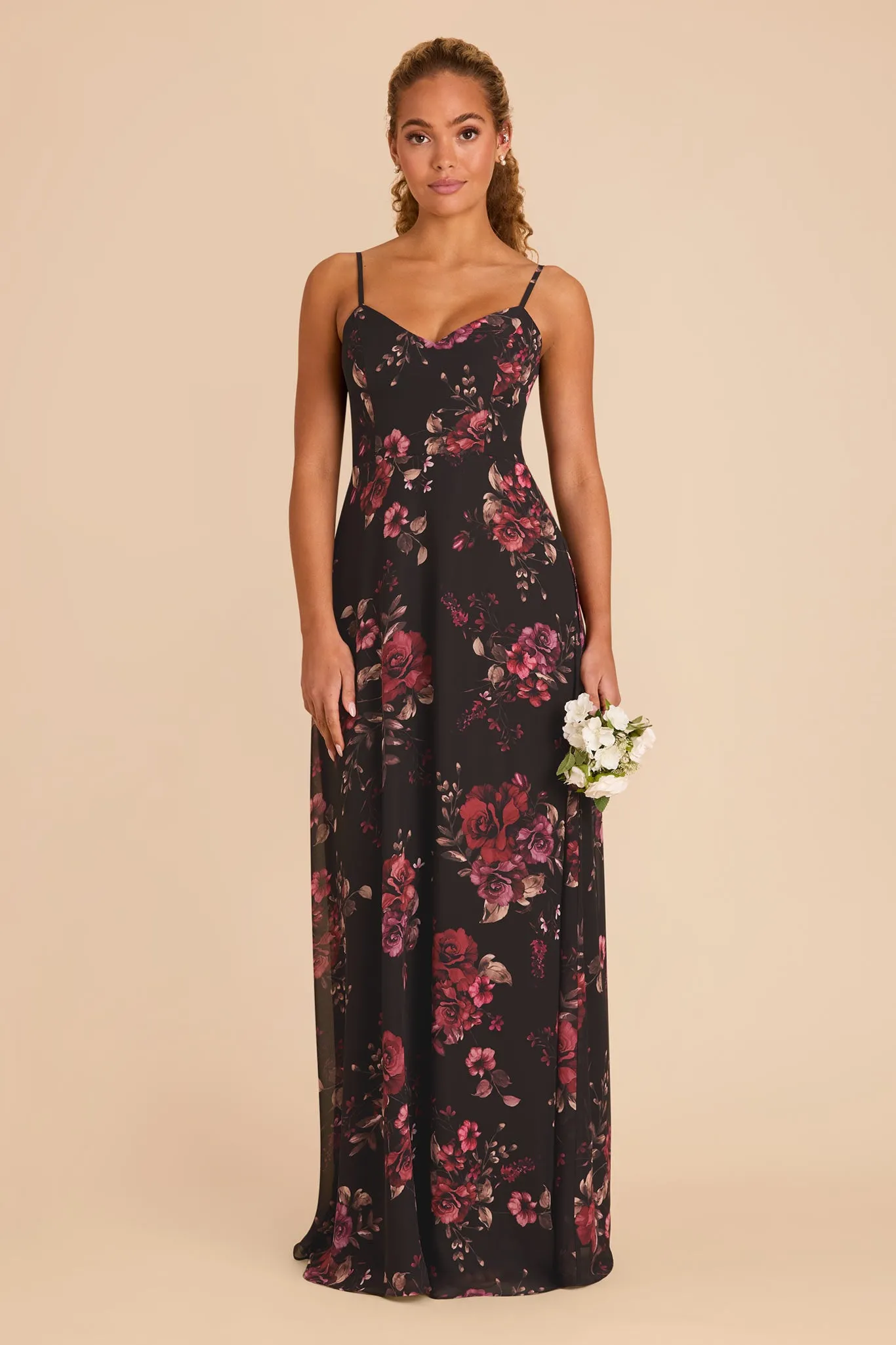 Devin Chiffon Dress - Black Fleurs D'Amour sold by Birdy Grey product image thumbnail 2