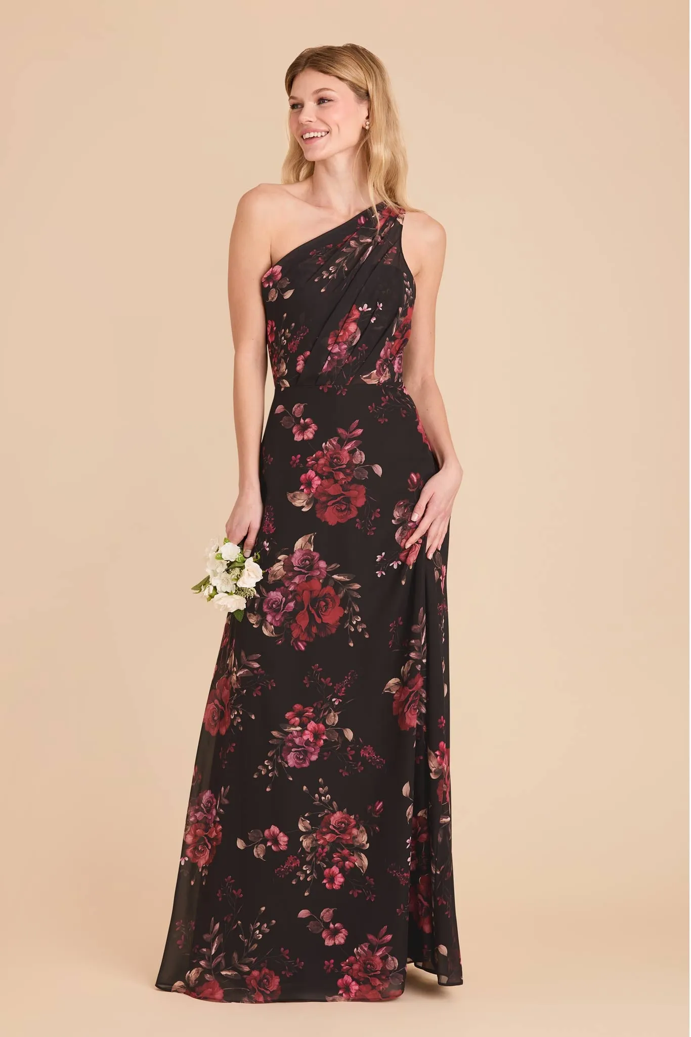 Kira Chiffon Dress - Black Fleurs D'Amour sold by Birdy Grey product image thumbnail 2