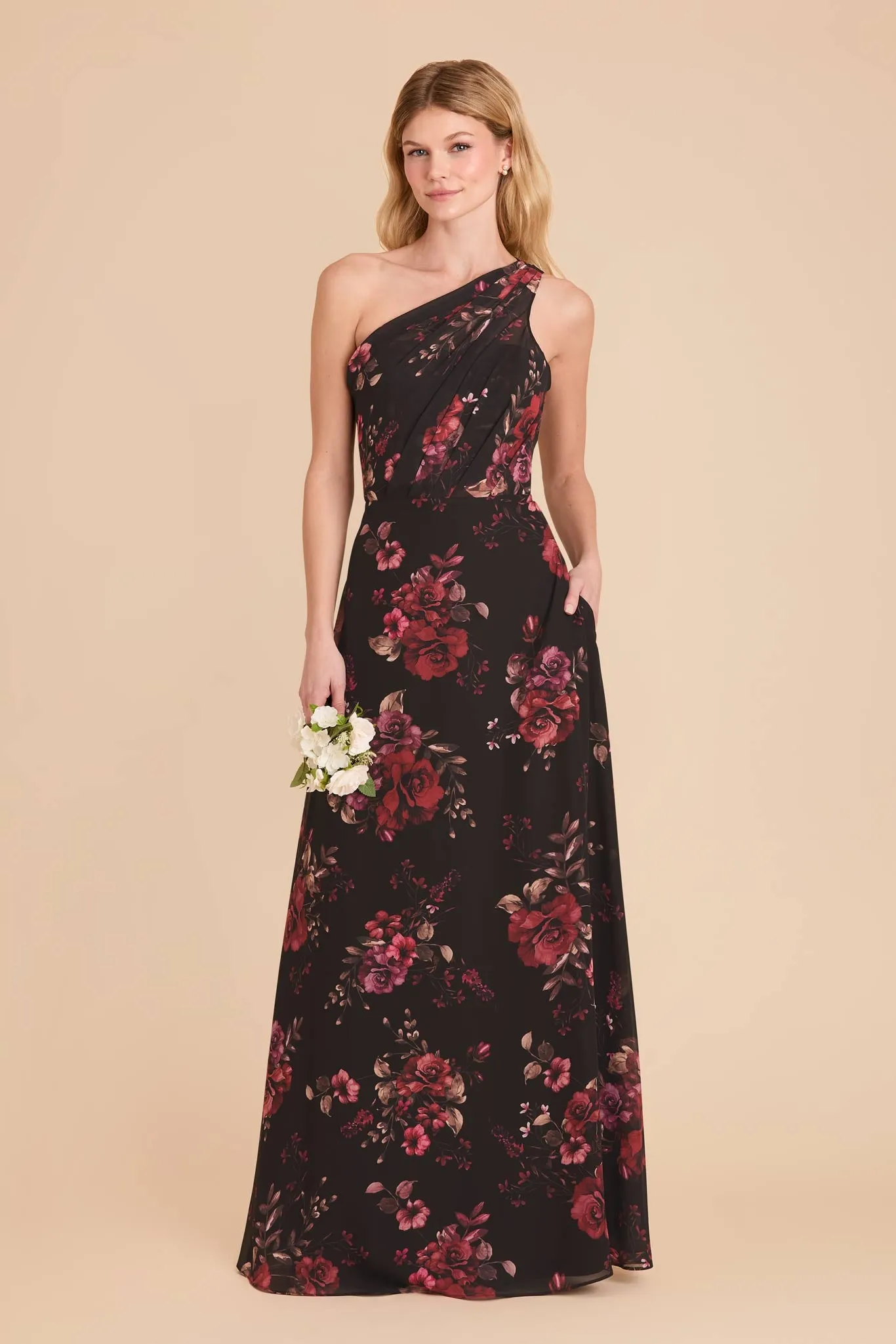 Kira Chiffon Dress - Black Fleurs D'Amour sold by Birdy Grey product image thumbnail 3