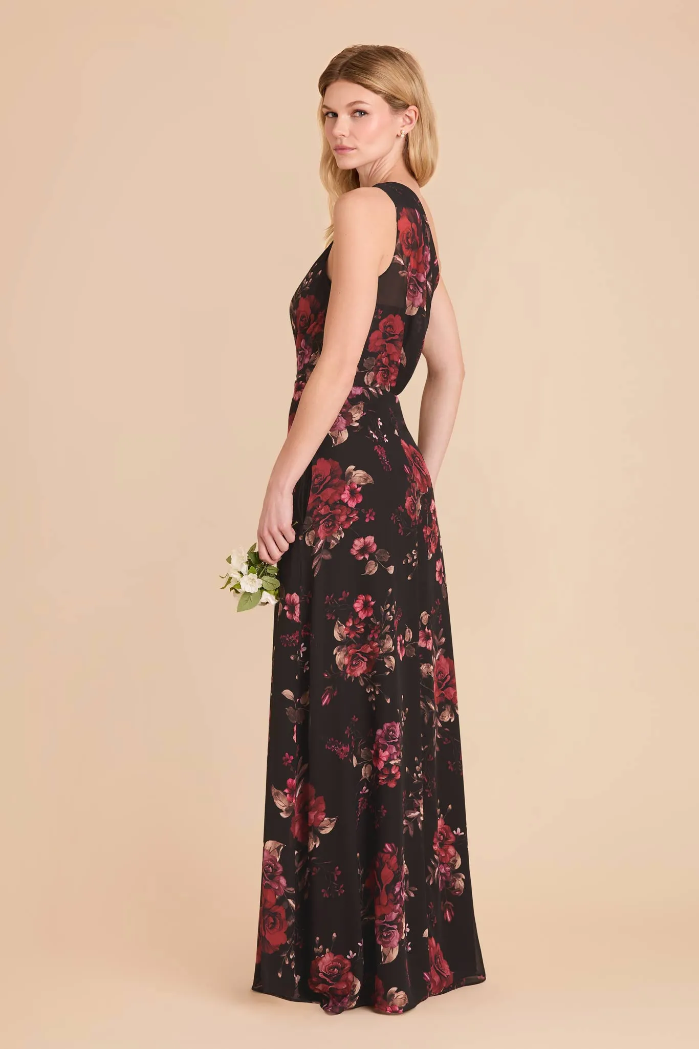 Kira Chiffon Dress - Black Fleurs D'Amour sold by Birdy Grey product image thumbnail 4