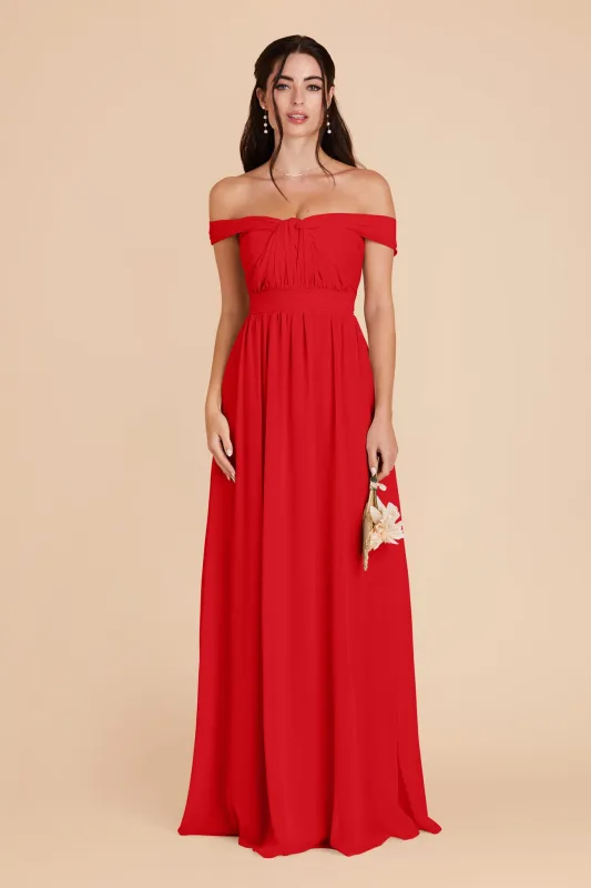 Grace Chiffon Dress - Ruby Red made by Birdy Grey