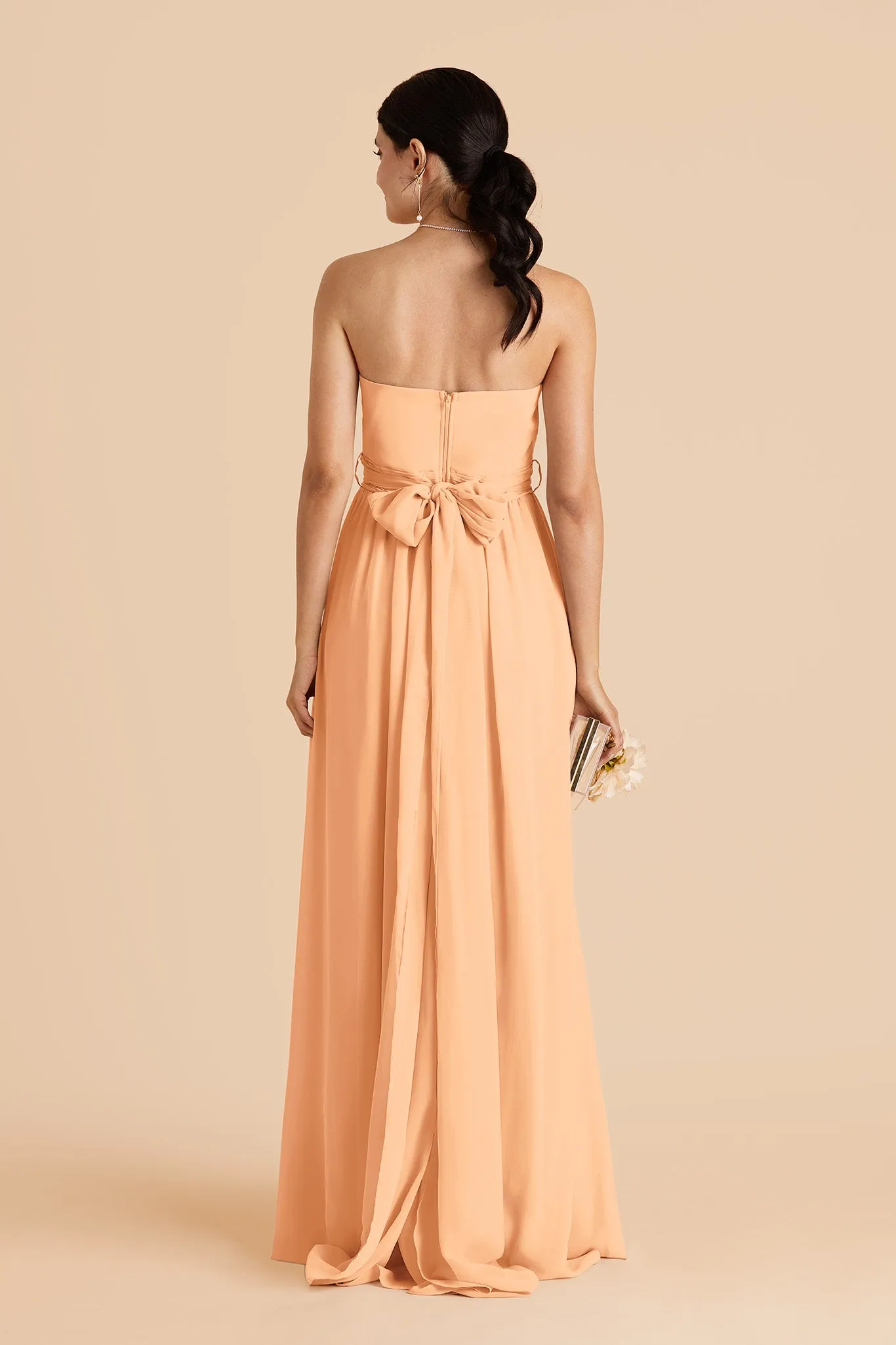 Grace Chiffon Dress Slit - Peach sold by Birdy Grey product image thumbnail 4