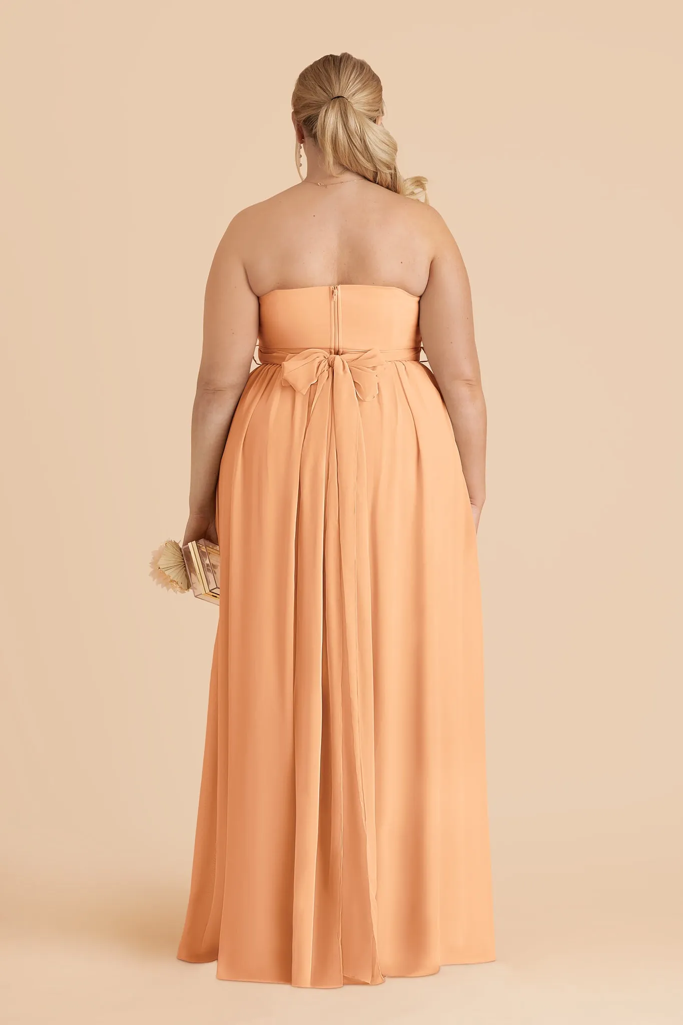 Grace Chiffon Dress Slit - Peach sold by Birdy Grey product image thumbnail 5