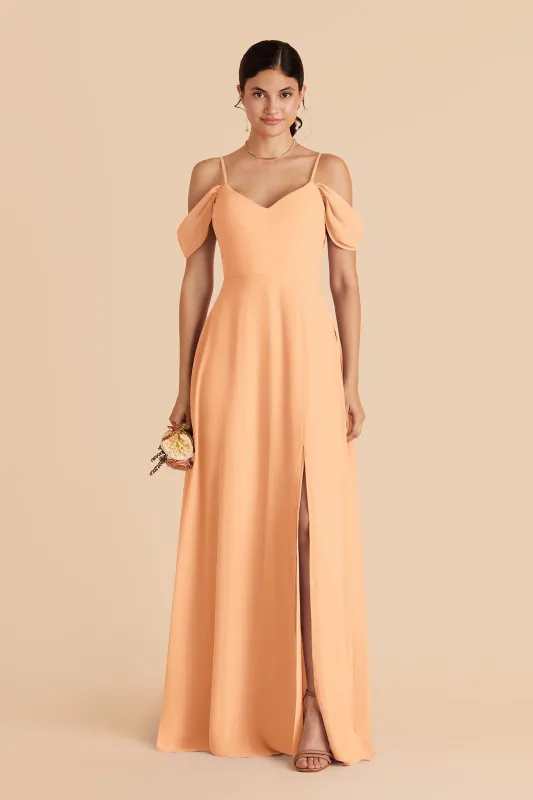 Devin Chiffon Dress Slit - Peach made by Birdy Grey