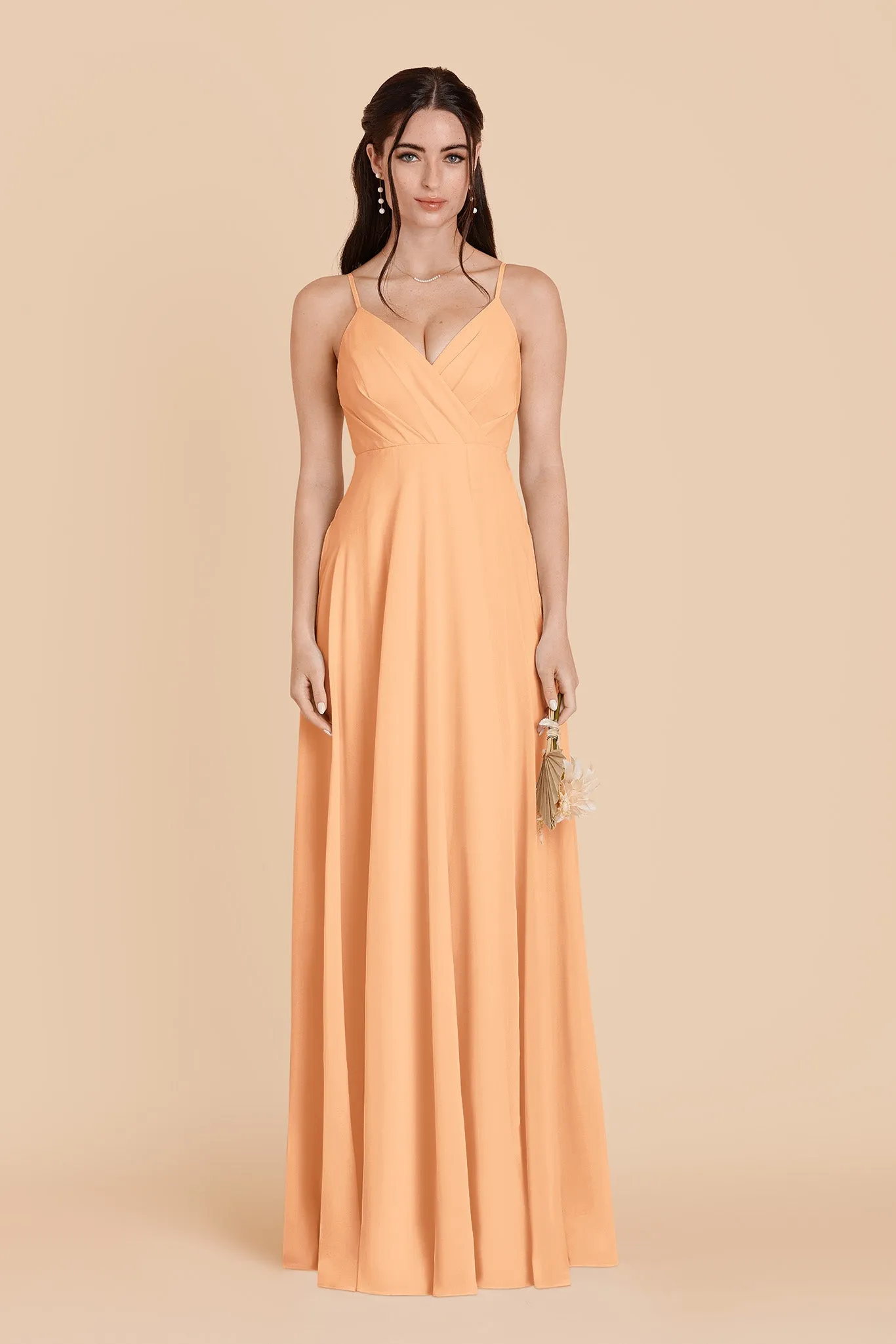 Kaia Chiffon Dress - Peach sold by Birdy Grey