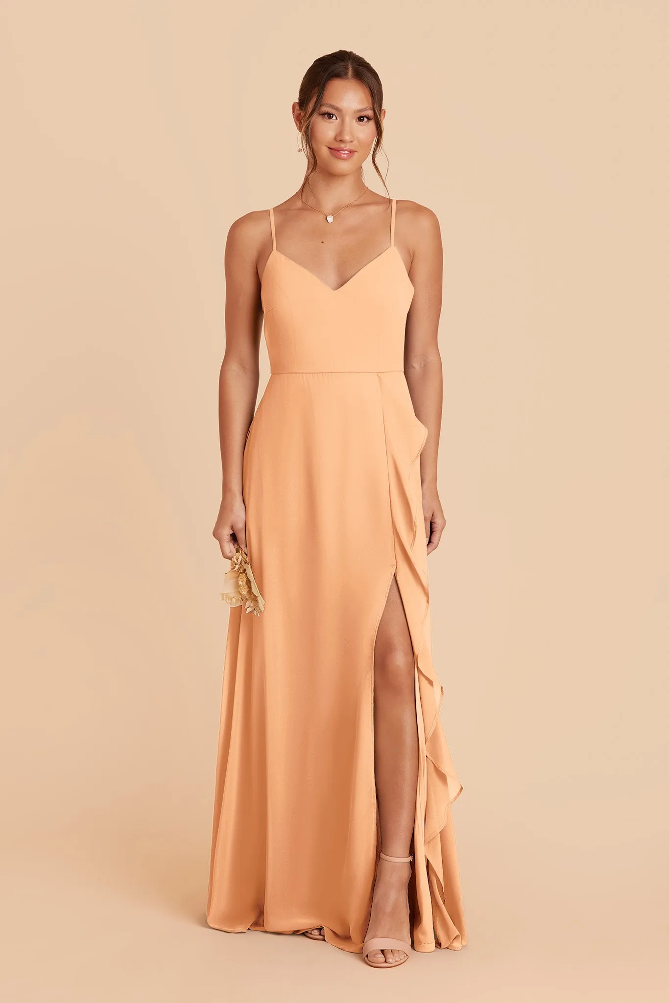 Theresa Chiffon Dress - Peach sold by Birdy Grey