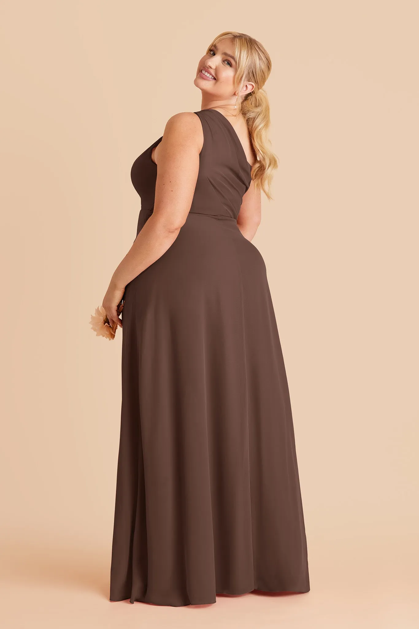 Kira Chiffon Dress With Slit - Chocolate Brown sold by Birdy Grey product image thumbnail 5