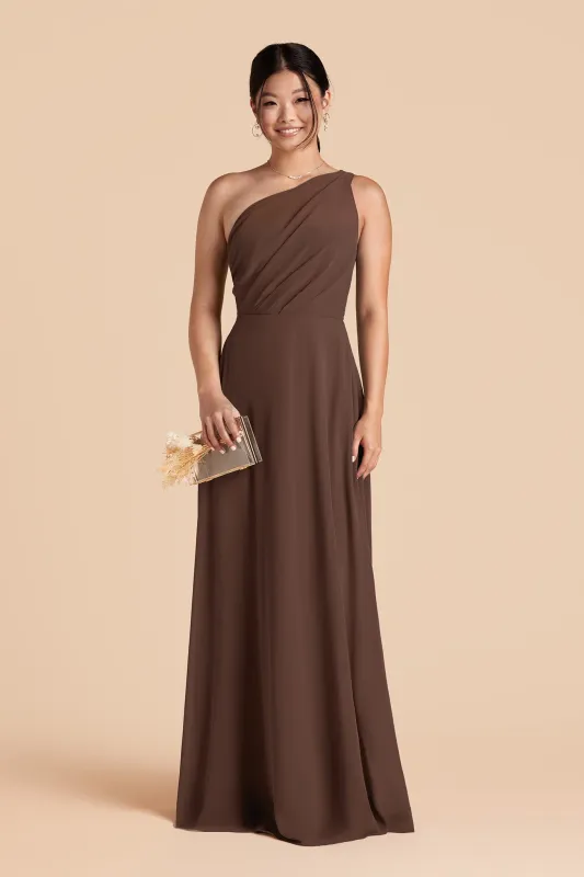 Kira Chiffon Dress - Chocolate Brown sold by Birdy Grey