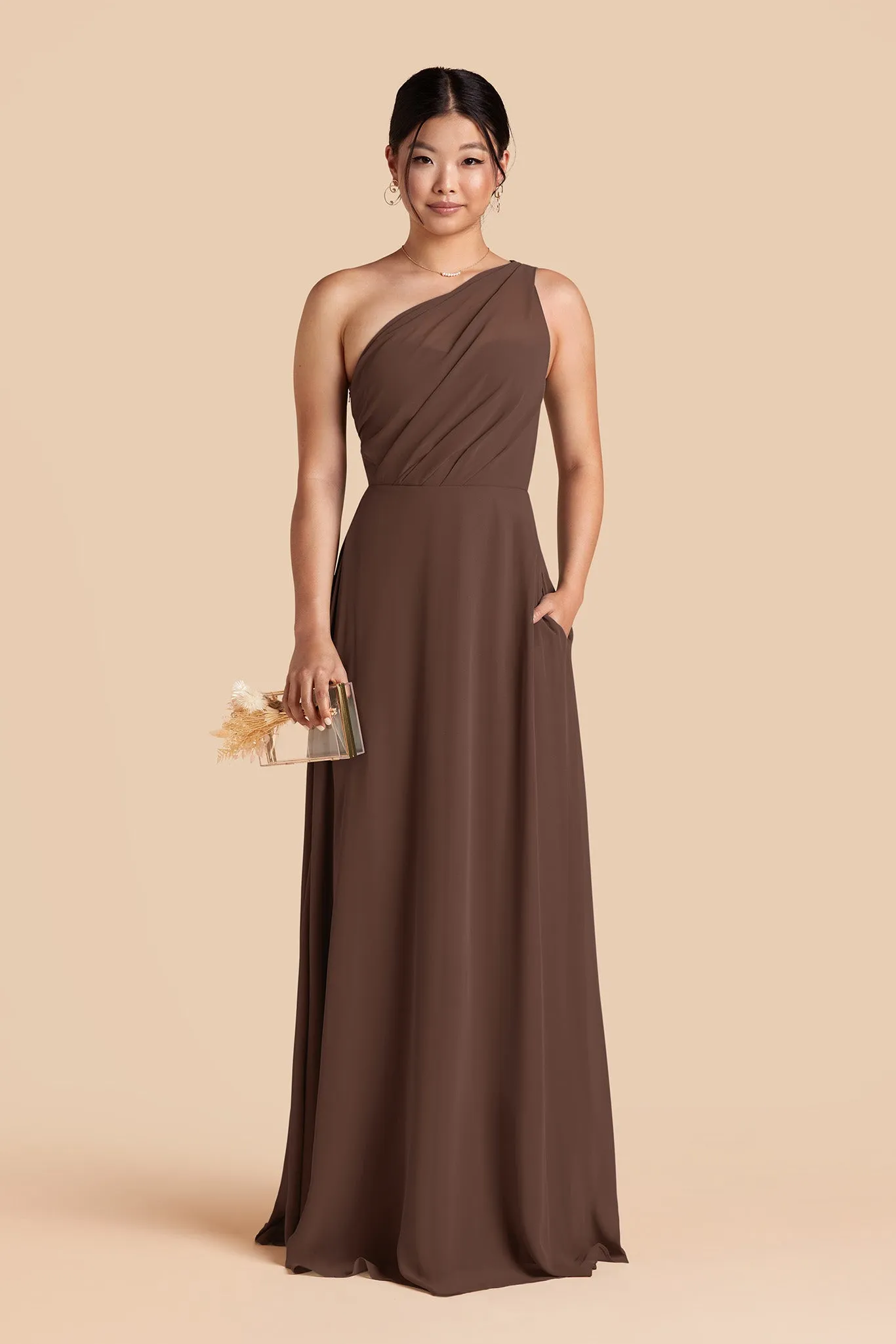 Kira Chiffon Dress - Chocolate Brown sold by Birdy Grey product image thumbnail 4