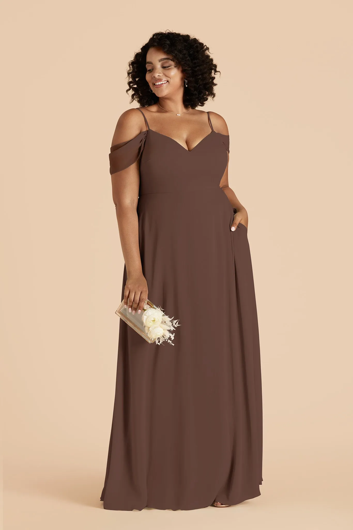 Devin Chiffon Dress - Chocolate Brown sold by Birdy Grey product image thumbnail 5