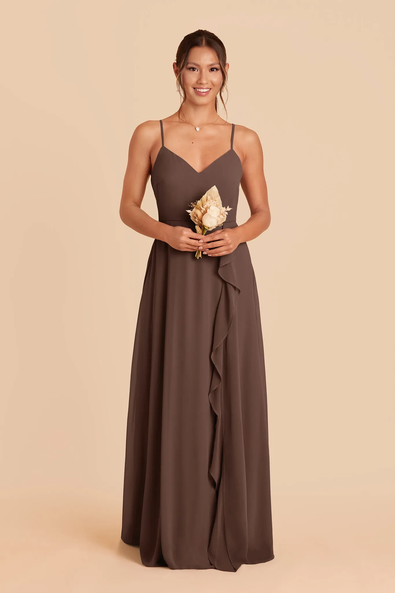 Theresa Chiffon Dress - Chocolate Brown sold by Birdy Grey