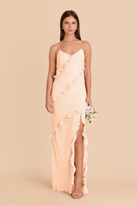 Valentina Chiffon Dress - Peach Cream sold by Birdy Grey