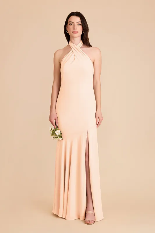 Stephanie Chiffon Dress - Peach Cream sold by Birdy Grey