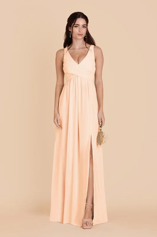 Laurie Chiffon Dress - Peach Cream made by Birdy Grey