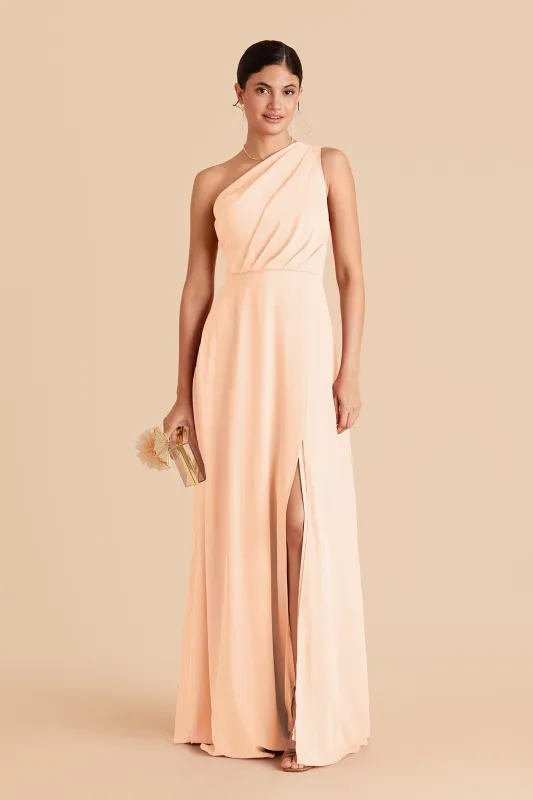 Kira Chiffon Dress Slit - Peach Cream made by Birdy Grey