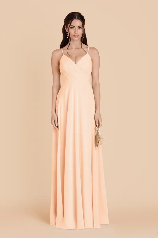 Kaia Chiffon Dress - Peach Cream made by Birdy Grey