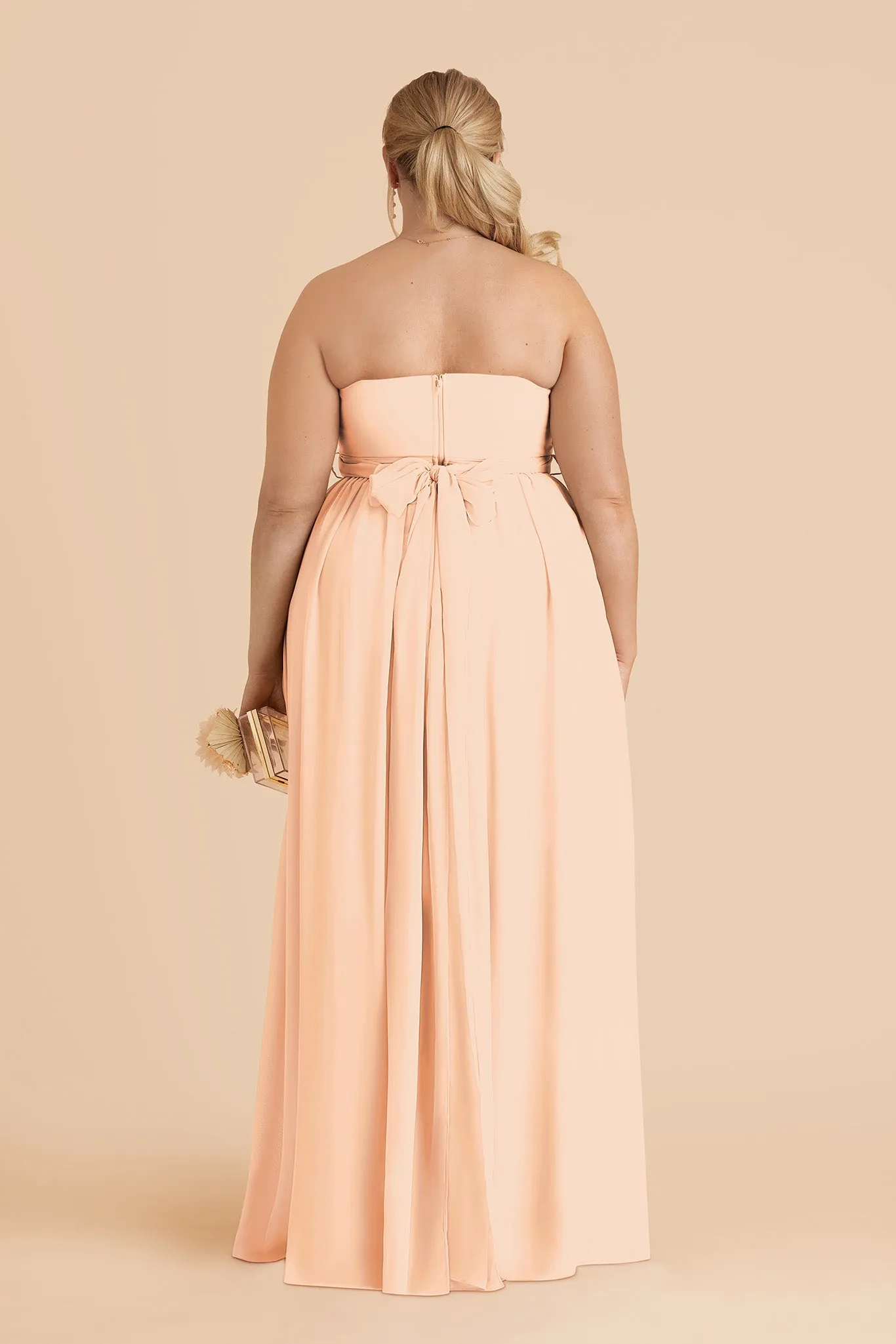 Grace Chiffon Dress Slit - Peach Cream sold by Birdy Grey product image thumbnail 4