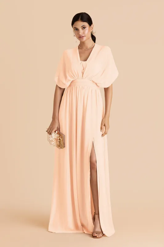 Grace Chiffon Dress Slit - Peach Cream made by Birdy Grey