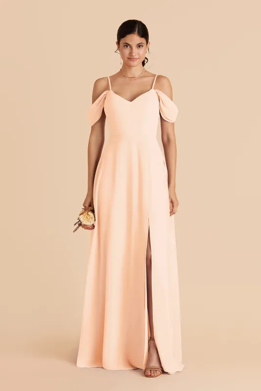 Devin Chiffon Dress Slit - Peach Cream made by Birdy Grey