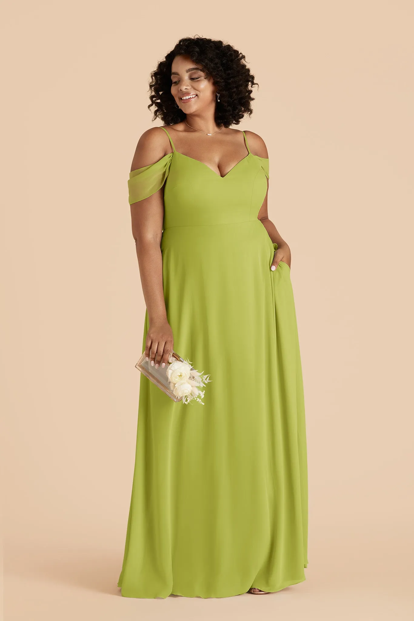 Devin Chiffon Dress - Matcha sold by Birdy Grey product image thumbnail 5