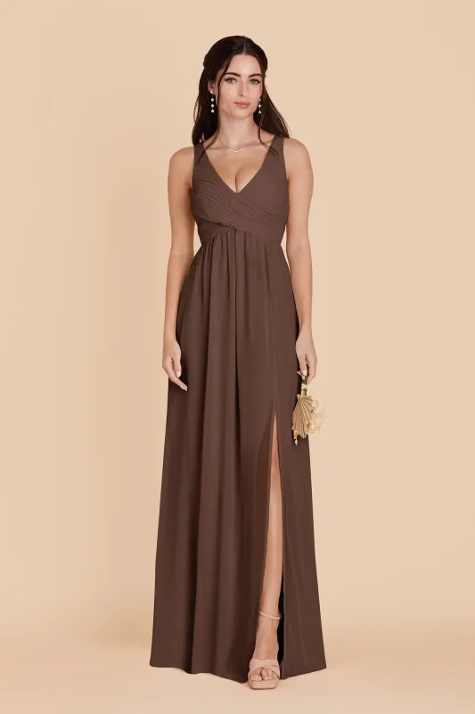Laurie Chiffon Dress - Chocolate Brown made by Birdy Grey