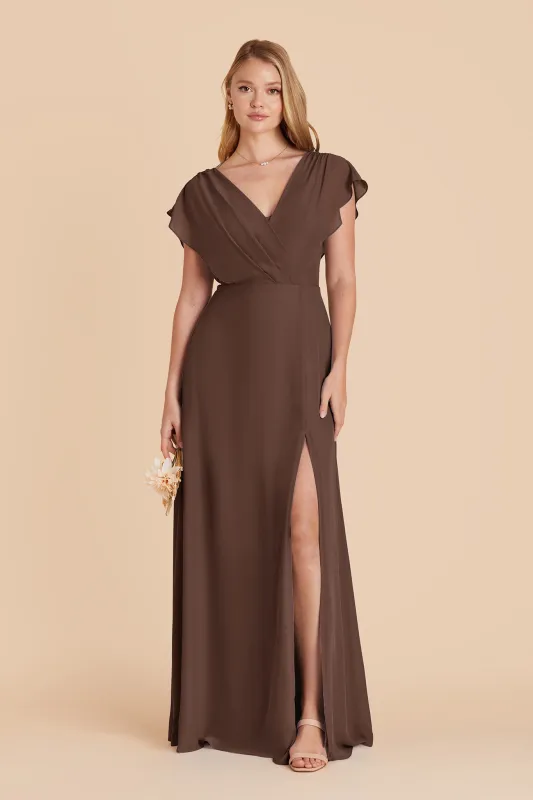 Violet Chiffon Dress - Chocolate Brown made by Birdy Grey