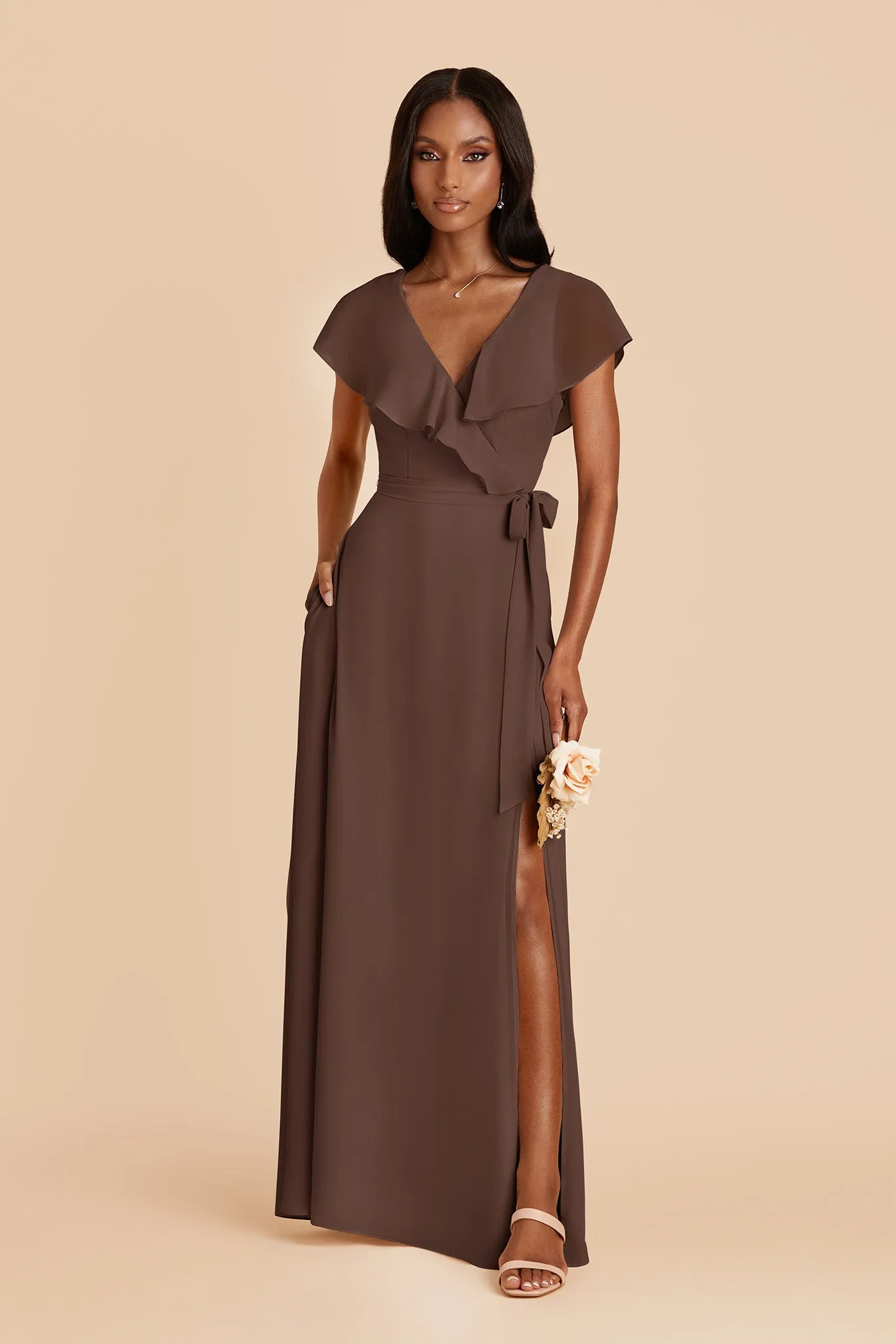 Jackson Chiffon Dress - Chocolate Brown sold by Birdy Grey product image thumbnail 3