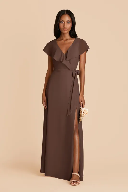 Jackson Chiffon Dress - Chocolate Brown made by Birdy Grey