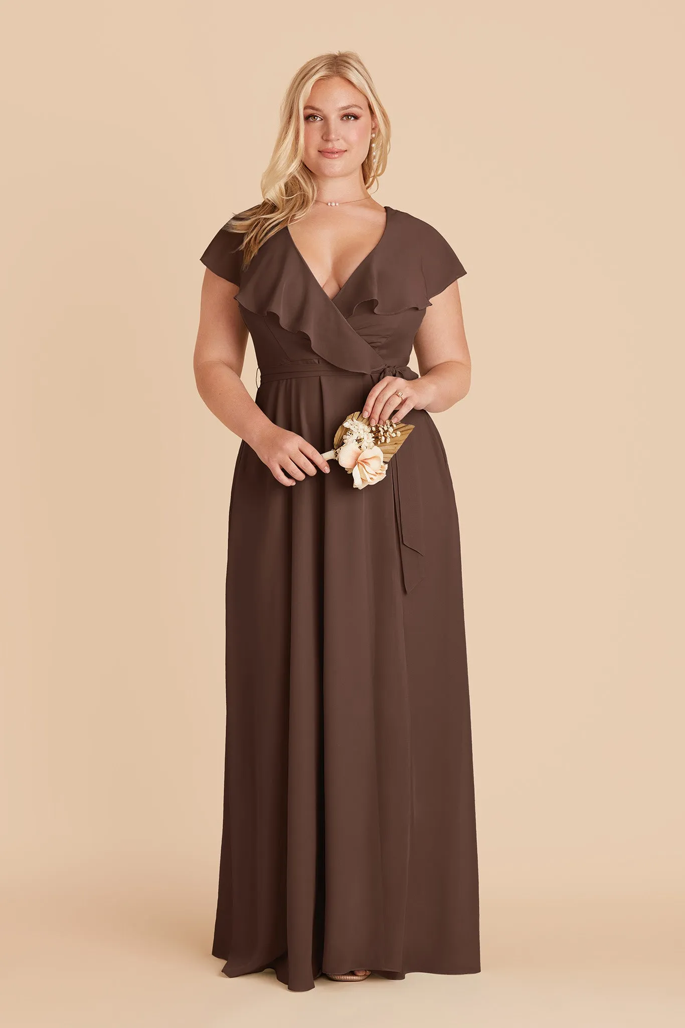 Jackson Chiffon Dress - Chocolate Brown sold by Birdy Grey product image thumbnail 2