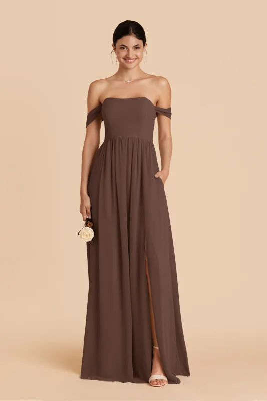 August Chiffon Dress - Chocolate Brown made by Birdy Grey