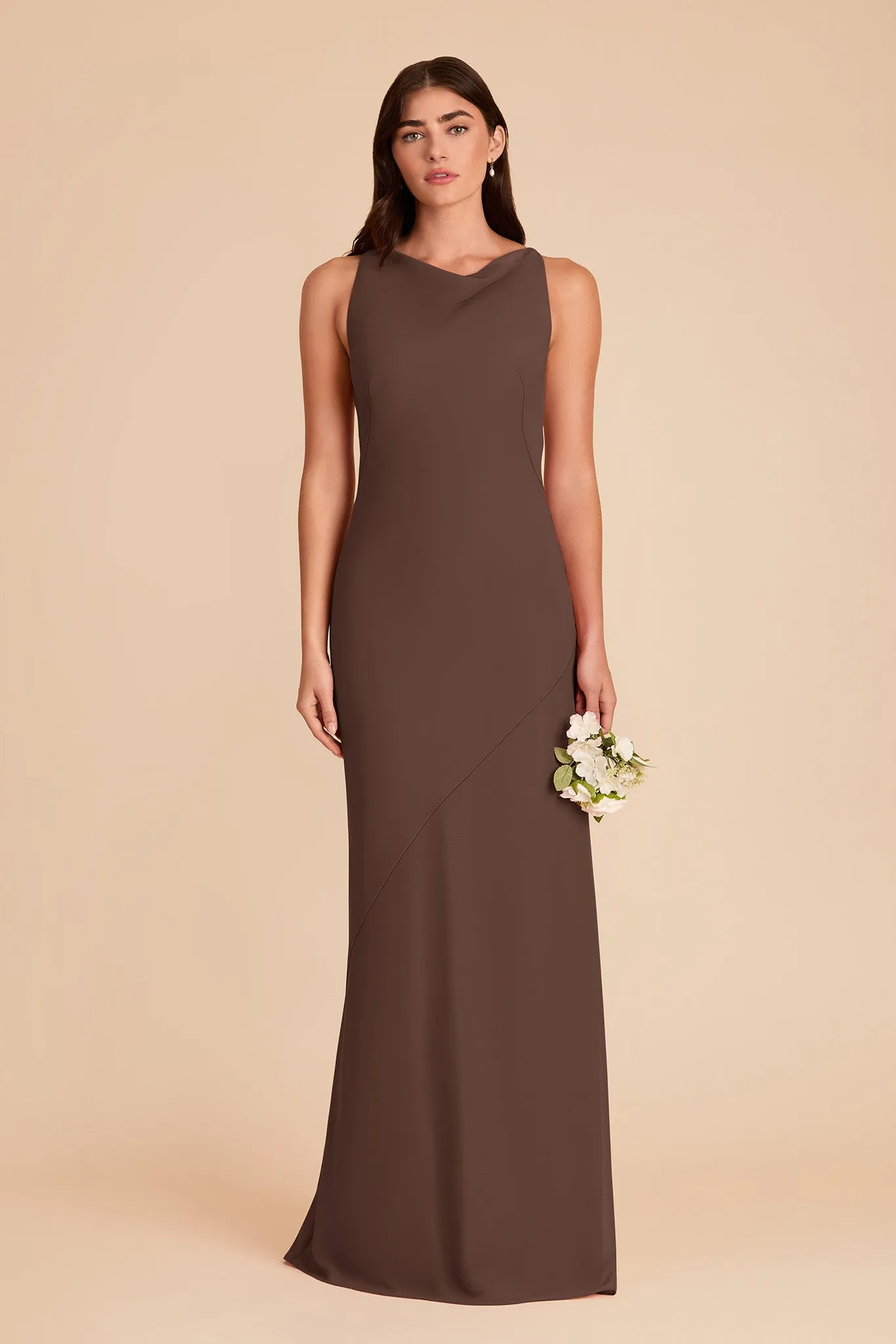 Destiny Chiffon Dress - Chocolate Brown sold by Birdy Grey