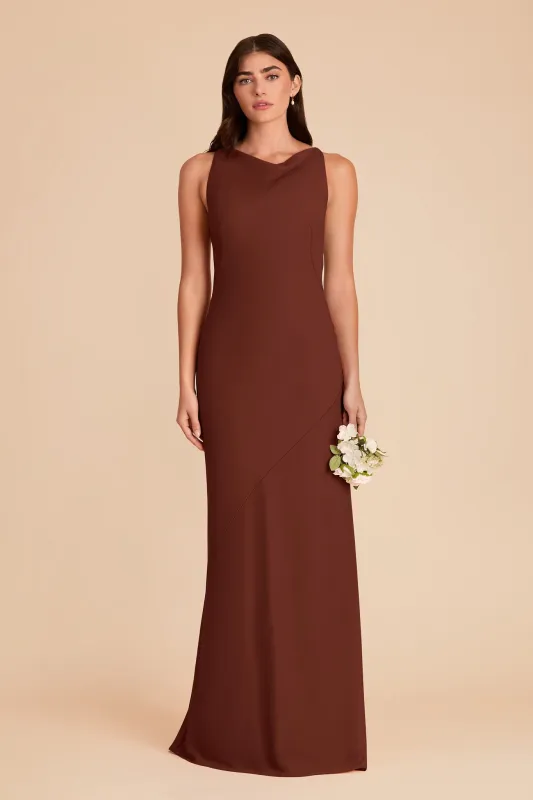 Destiny Chiffon Dress - Cognac made by Birdy Grey